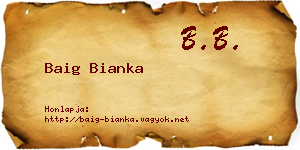 Baig Bianka névjegykártya