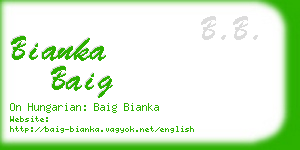 bianka baig business card